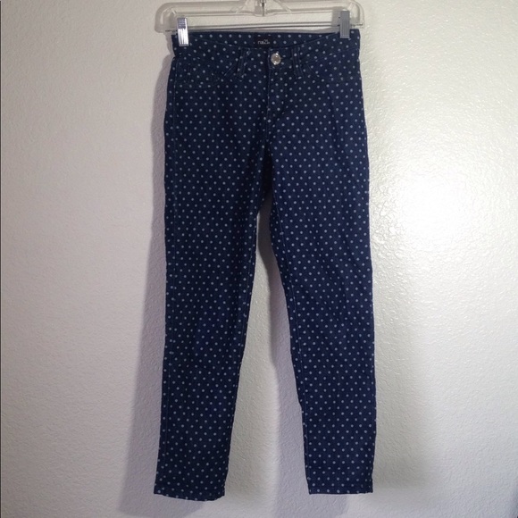 Rue 21 Polka Dot Blue Jeans (3/4) - Picture 1 of 7